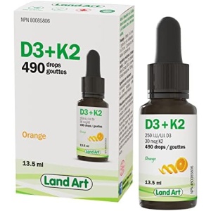 Certified Organic Vitamin D3 & K2 (MK7-Natto) - 490 Drops- Support Your Bones