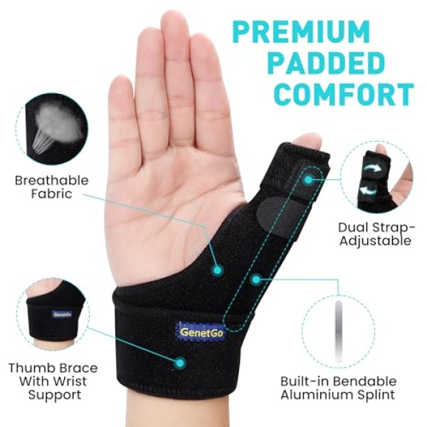 Trigger Thumb Splint - Thumb Spica Support Brace Stabilizer for Pain, Sprains - Image 3