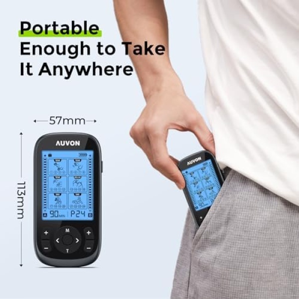 AUVON 3-in-1 TENS Unit Muscle Stimulator, EMS Massage Machine - Image 5