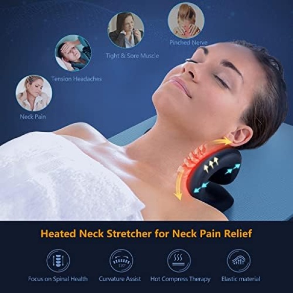 Cozyhealth Neck Stretcher for Neck Pain Relief, Heated Cervical Traction Device - Image 3