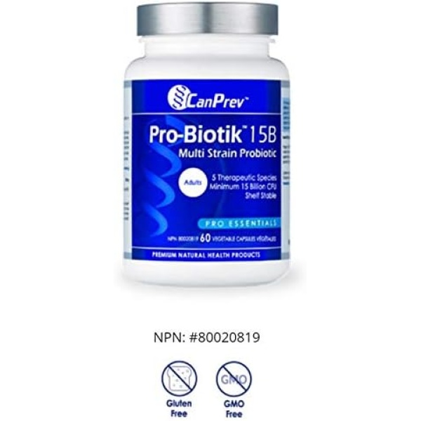 CanPrev Pro-Biotik 15B | 60 V-Caps I Helps Restore Natural Gut Flora - Image 2