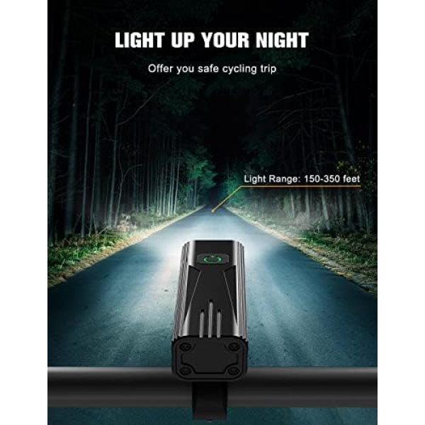 Bike Lights, WOCBUY 1200 Lumen USB Rechargeable LED Bike Light Set, Super Bright Bicycle - Image 2
