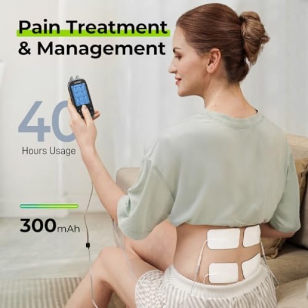 AUVON 3-in-1 TENS Unit Muscle Stimulator, EMS Massage Machine - Image 7