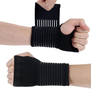 ACWOO Wrist Brace, 2 Pack Elastic Wrist Support with Strap, Adjustable Wrist