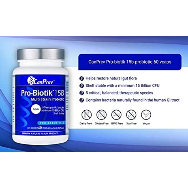CanPrev Pro-Biotik 15B | 60 V-Caps I Helps Restore Natural Gut Flora - Image 3