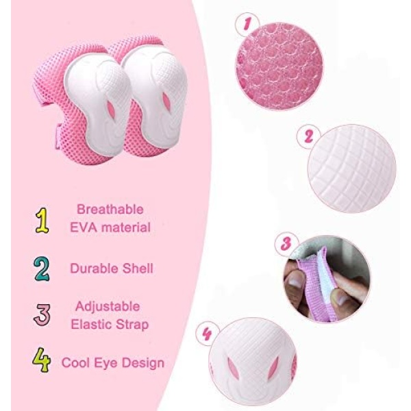Elbow Pads and Knee Pads for Kids, Wiletasz Kids Protective Gear Elbow Pads - Image 2