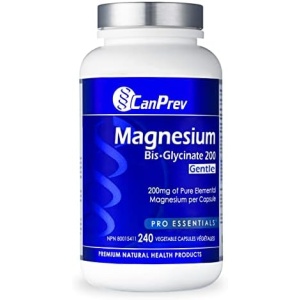 CanPrev - Pure Magnesium Bis-Glycinate 200mg (Gentle) | 240 v-caps | Elemental
