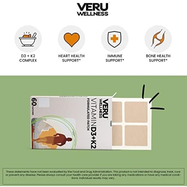 Veru Wellness D3/K2 Essential Patch - Bariatric Support Vitamins D3 K2 - Image 2