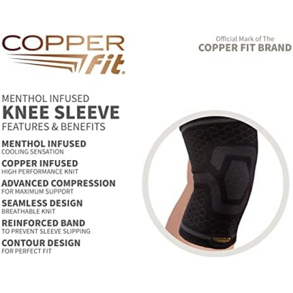 Copper Fit ICE Knee Compression Sleeve Infused with Menthol - Image 3