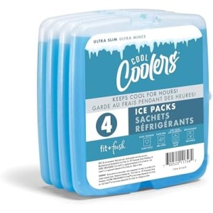 Fit + Fresh Cool Coolers Slim, Reusable Ice Packs for Lunch Bags, Beach Bags