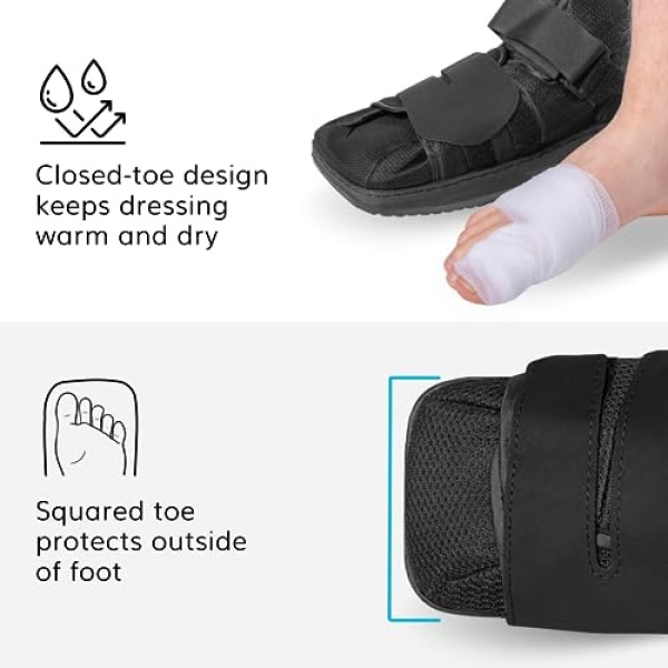 BraceAbility Closed Toe Medical Walking Shoe - Lightweight Broken Toe Cast Boot - Image 5