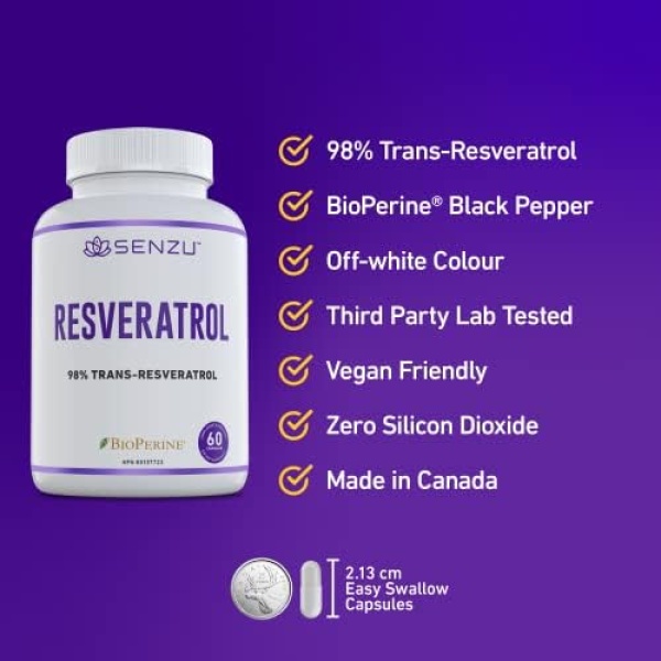 Ultra High Purity Resveratrol Capsules - 98% Trans-Resveratrol - Highly Purified - Image 5