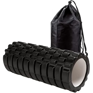 Kunova (TM) 13 Inch Deep Tissue Grid Yoga Fitness Massage Foam Roller (Black)