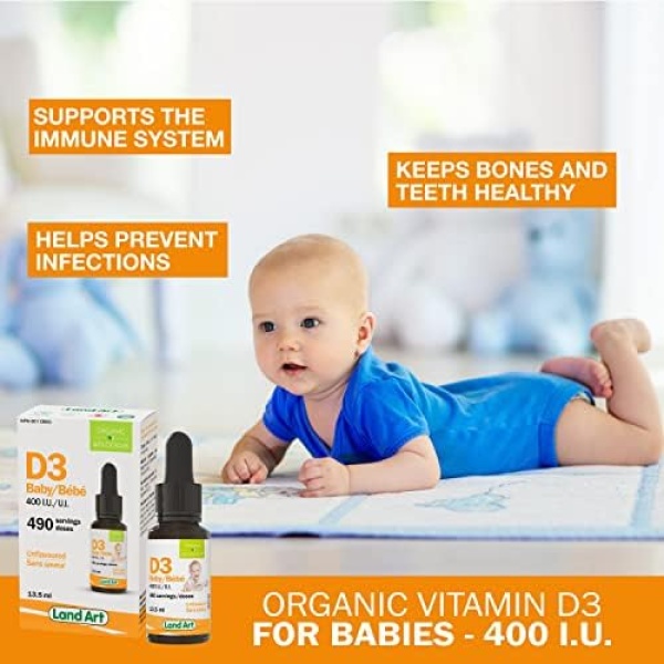 Certified Organic Vitamin D3 Drops - For Baby - 400 IU per drop - Image 2