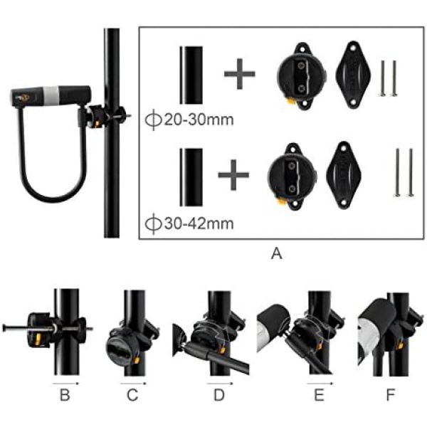Via Velo Bike Lock Heavy Duty Bicycle U-Lock,14mm Shackle and 10mm x1.8m Cable - Image 4