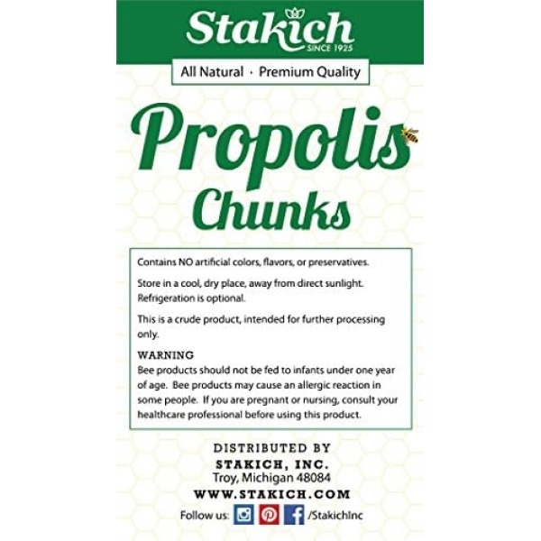 Stakich PURE PROPOLIS CHUNKS 4 oz (113g)- 100% Pure, Raw, All Natural - Image 3