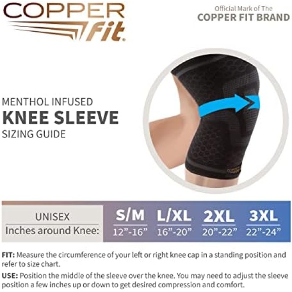 Copper Fit ICE Knee Compression Sleeve Infused with Menthol - Image 4
