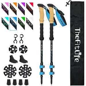 TheFitLife Carbon Fiber Trekking Poles – Collapsible and Telescopic Walking Sticks