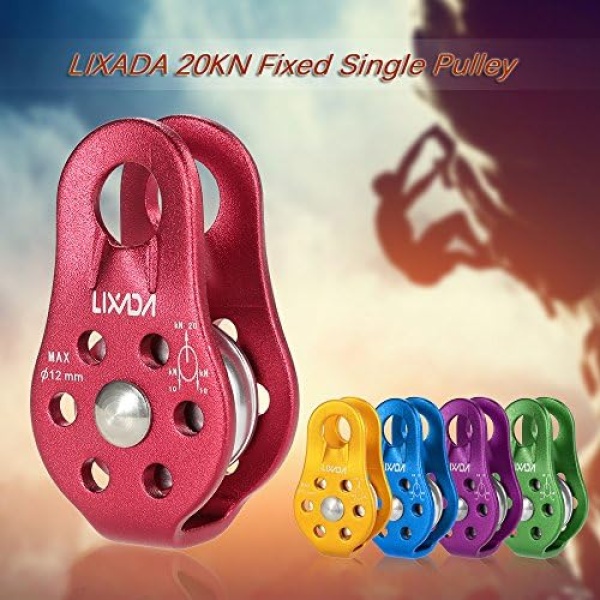 Lixada 20KN Fixed Single Pulley Rock Climbing Rescue Mountaineering Aloft Work Caving - Image 2