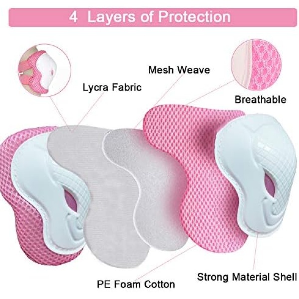 Elbow Pads and Knee Pads for Kids, Wiletasz Kids Protective Gear Elbow Pads - Image 3