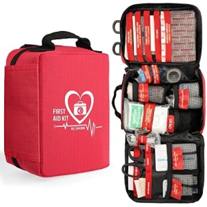 Pasenhome Comprehensive First Aid Kit - Trauma Kit with Labelled Compartments