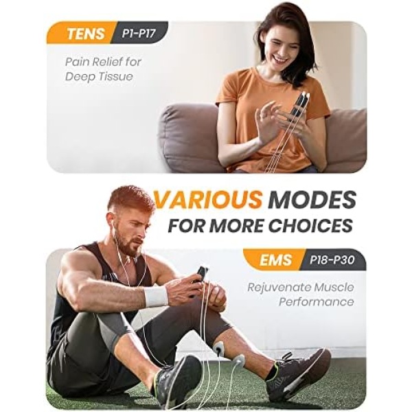 30 Modes TENS EMS Unit Compact Muscle Stimulator for Pain Relief - Image 5