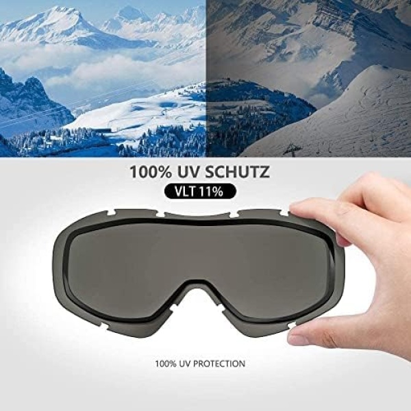 OutdoorMaster OTG Ski Goggles - Over Glasses Ski/Snowboard Goggles with anti-fog coated - Image 2