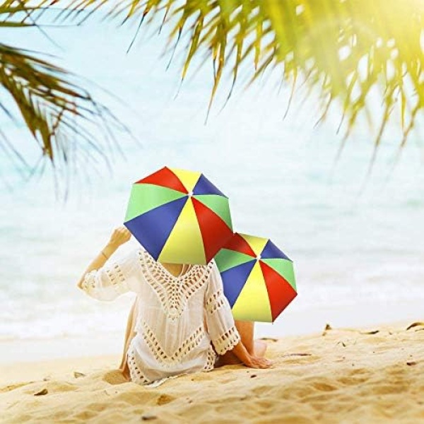 5 Pack Umbrella Hat with Elastic Band, Fishing Umbrella Hat - Image 7