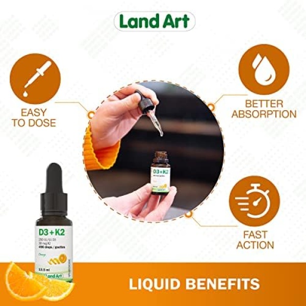 Certified Organic Vitamin D3 & K2 (MK7-Natto) - 490 Drops- Support Your Bones - Image 3