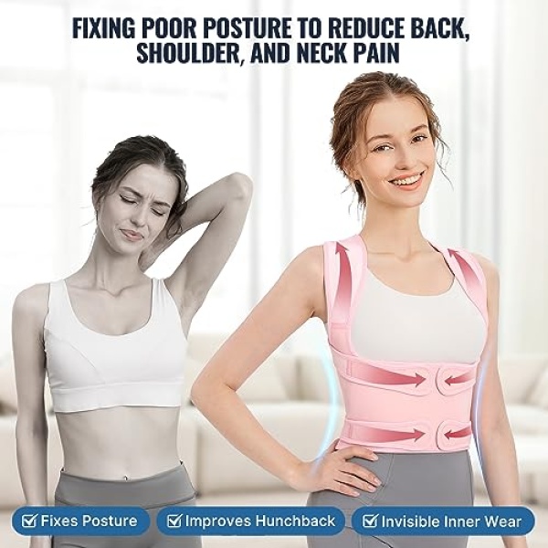 Fit Geno Back Brace Posture Corrector for Women: Shoulder Straightener - Image 8