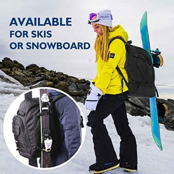 Unigear Ski Boot Bag, 50L Ski Boot Travel Backpack for Ski Helmet, Goggles - Image 7