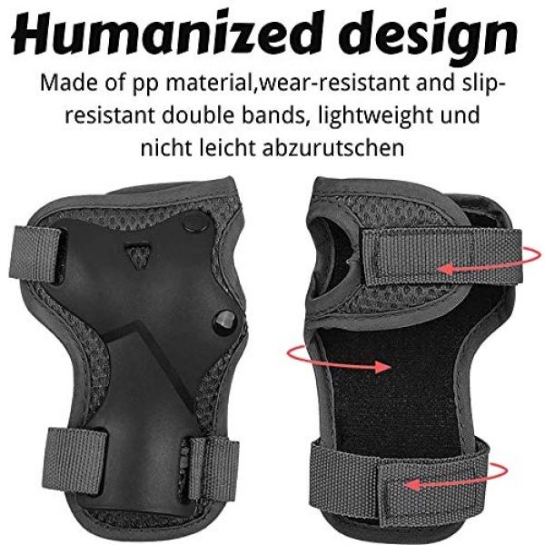 Kids Sports Protective Gear Set,6 PCS Wrist Guard Knee Elbow Pads for Children Protection - Image 3