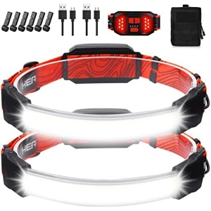 Headlamp Rechargeable 2 Packs,1500 Lumen 6 Modes LED Headlamp