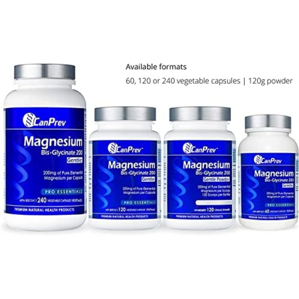 CanPrev - Pure Magnesium Bis-Glycinate 200mg (Gentle) | 240 v-caps | Elemental - Image 6