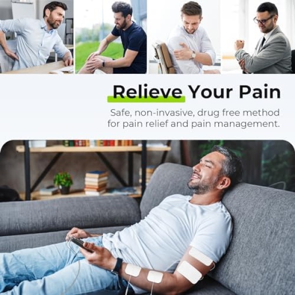 AUVON 3-in-1 TENS Unit Muscle Stimulator, EMS Massage Machine - Image 2