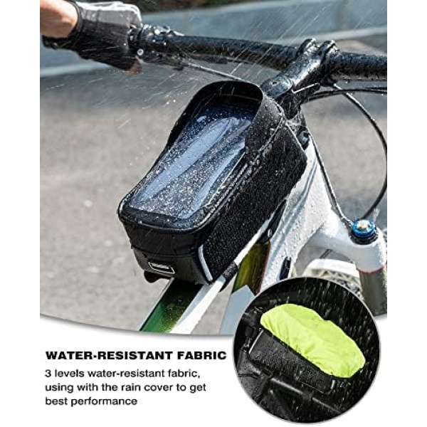 ROCKBROS Bike Phone Frame Bag Bike Phone Mount Bag Bike Accessories Waterproof Top Tube - Image 4