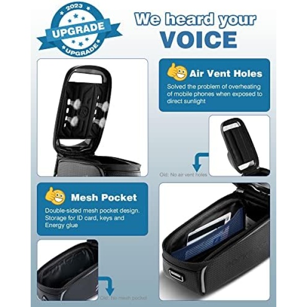 ROCKBROS Bike Phone Frame Bag Bike Phone Mount Bag Bike Accessories Waterproof Top Tube - Image 2