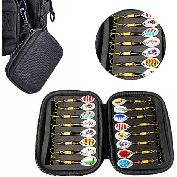16 Pcs Fishing Lures Spinner Baits, Hard Metal Spinner Baits for Bass Trout Salmon - Image 2
