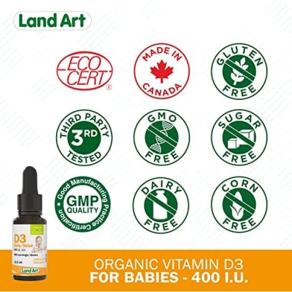 Certified Organic Vitamin D3 Drops - For Baby - 400 IU per drop - Image 5