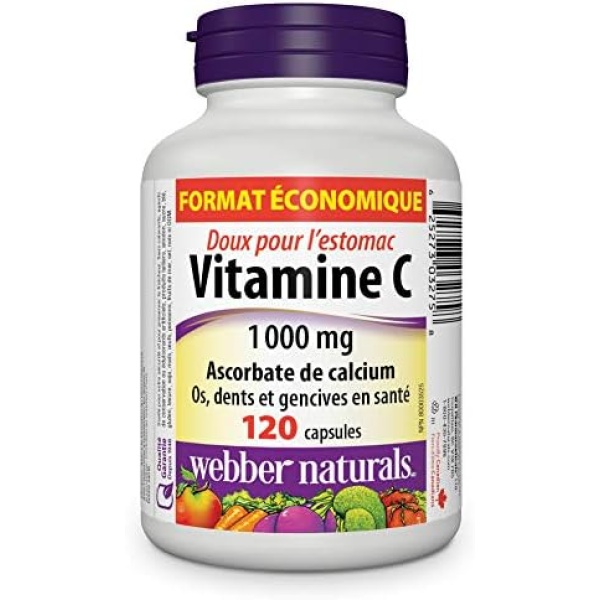 Webber Naturals Vitamin C Stomach Friendly 1000 mg, 120 Capsules, For Bones - Image 2
