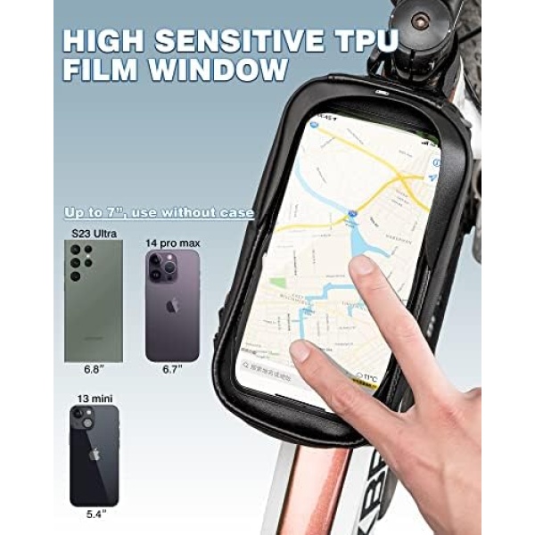 ROCKBROS Bike Phone Frame Bag Bike Phone Mount Bag Bike Accessories Waterproof Top Tube - Image 3
