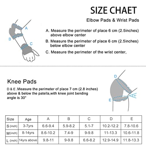 Knee Pads Elbow Pads with Wrist Guards Protective Gear Set - Image 3
