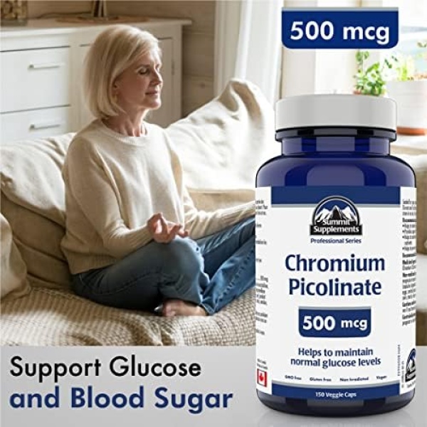 Chromium Picolinate 500mcg - Glucose and Blood Sugar Support Supplement - Image 2