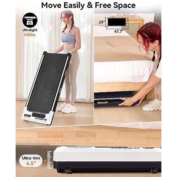 AIRHOT Walking Pad, 2 in 1 Under Desk Treadmill of Compact Space, 2.5HP Quiet - Image 7