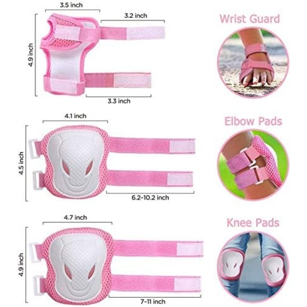 Elbow Pads and Knee Pads for Kids, Wiletasz Kids Protective Gear Elbow Pads - Image 6