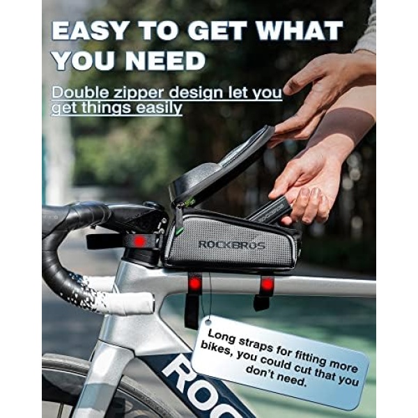 ROCKBROS Bike Phone Frame Bag Bike Phone Mount Bag Bike Accessories Waterproof Top Tube - Image 6
