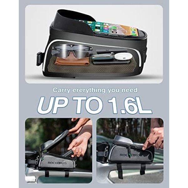 ROCKBROS Bike Phone Frame Bag Bike Phone Mount Bag Bike Accessories Waterproof Top Tube - Image 5