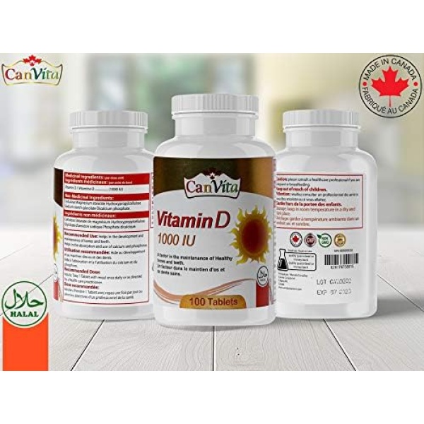 Canvita Halal Vitamin D 1000IU For Adults Halal Vegiterian - Image 4