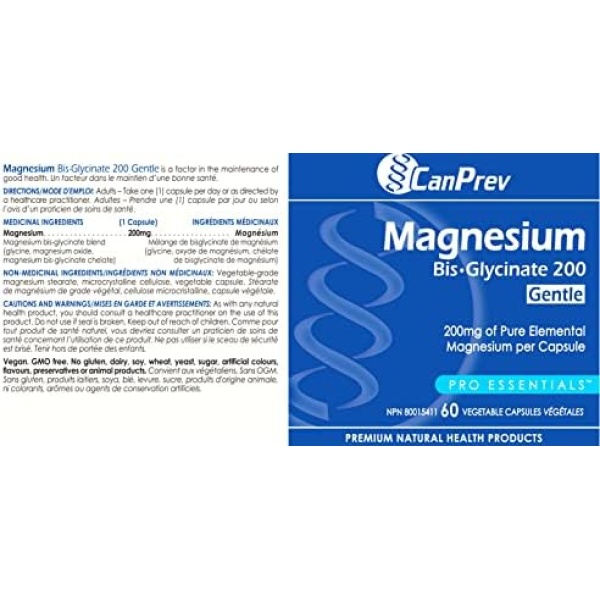 CanPrev - Pure Magnesium Bis-Glycinate 200mg (Gentle) | 240 v-caps | Elemental - Image 2