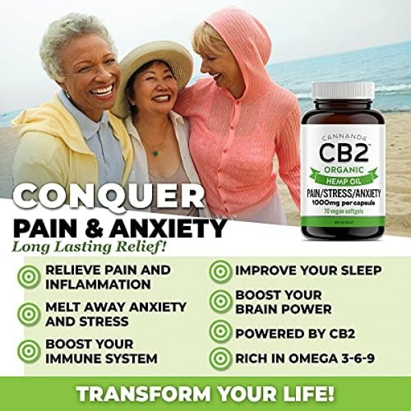 CB2 HEMP OIL CAPSULES [ORGANIC] - Extra Strength Hemp Oil for Pain Relief - Image 2